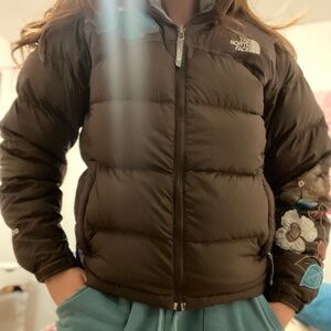 North Face Womens SMALL Brown Retro 96 Vintage Nuptse 700 Down Puffer Jacket